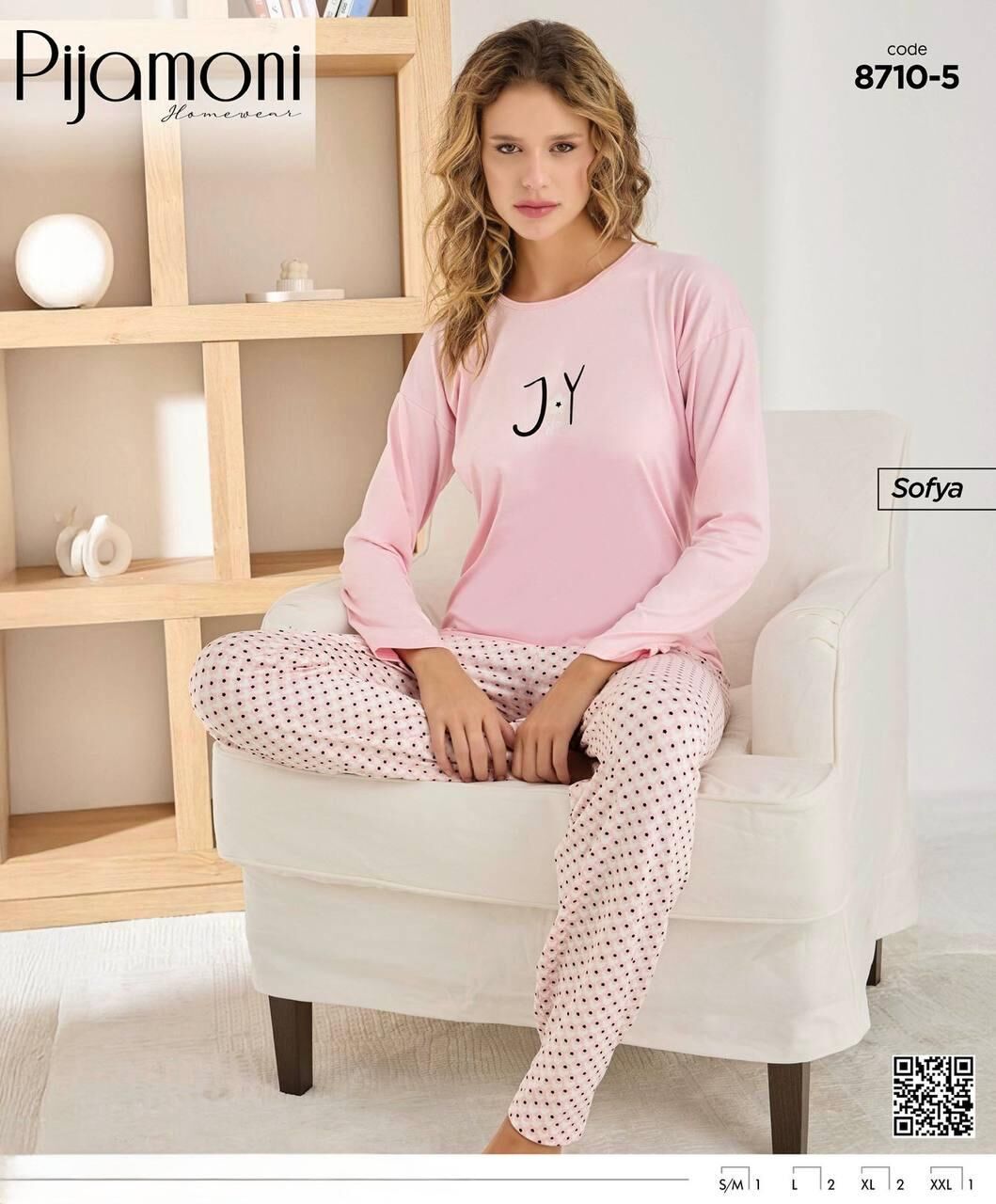 PİJAMONİ 8710-5 BAYAN SOFYA PİJAMA TAKIMI