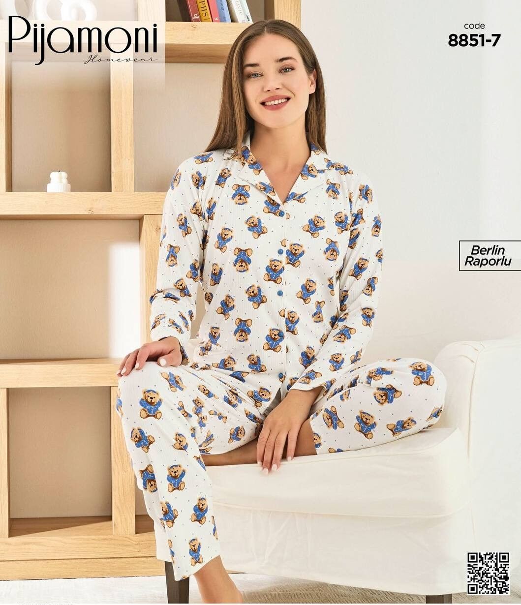 PİJAMONİ 8851-7 BERLİN RAPORLU Ö.DÜĞ.PİJAMA TAKIM