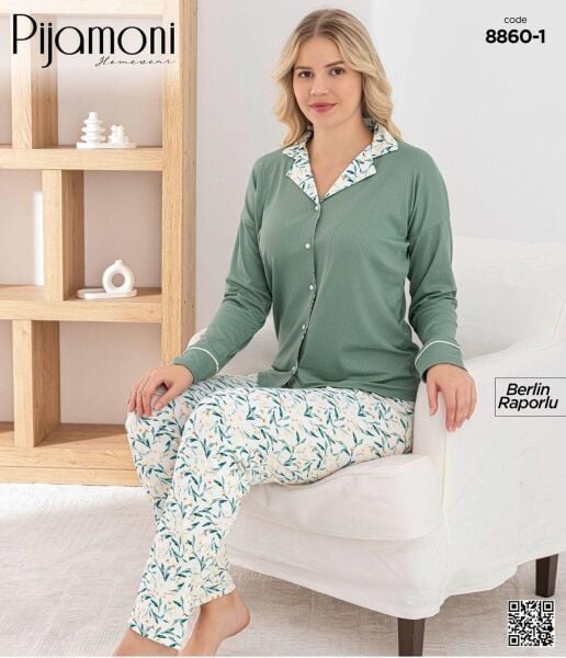 PİJAMONİ 8860-1 BERLİN RAPORLU Ö.DÜĞ.PİJAMA TAKIM