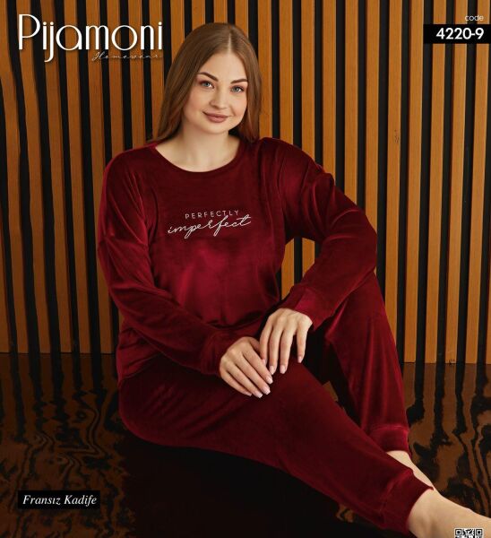 PİJAMONİ 4220-9 FRANSIZ KADİFE BTTL  PİJAMA TAKIM