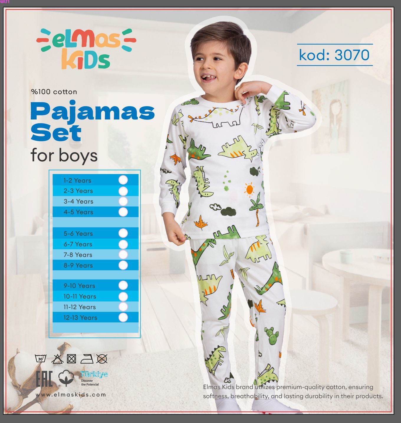 ELMAS 3070 ERKEK ÇOCUK 5-9 YAŞ PİJAMA TAKIM