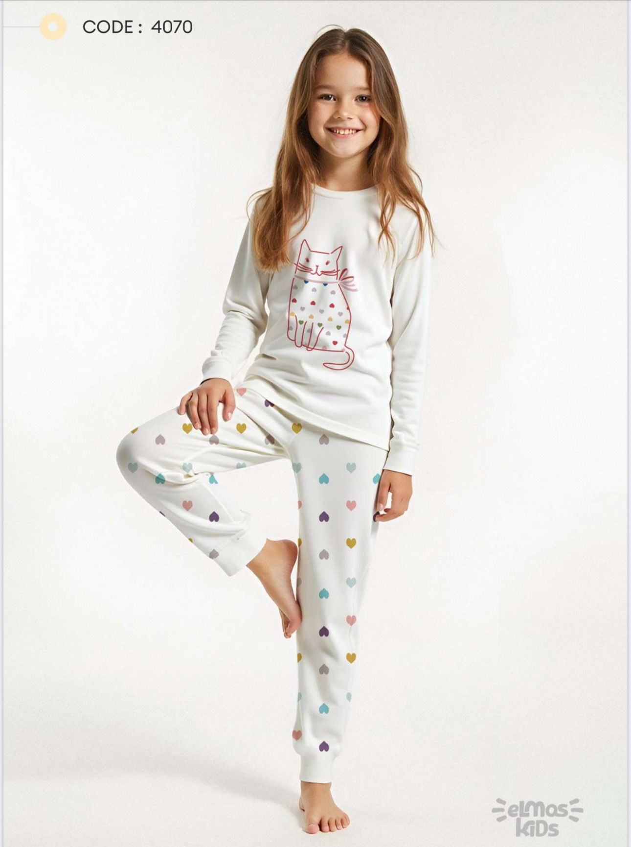 ELMAS 4070-2 KIZ ÇOCUK 5-9 YAŞ PİJAMA TAKIM