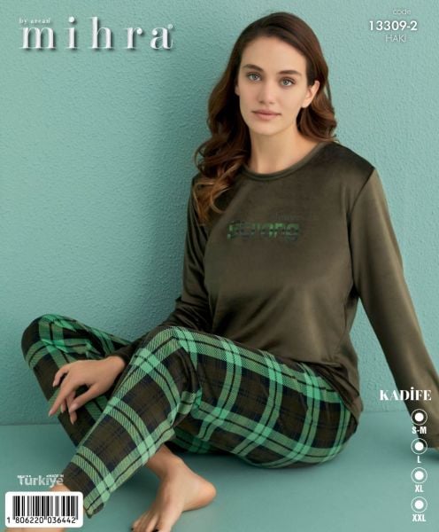 MİHRA 13309-2 BAYAN KADİFE PİJAMA TAKIM