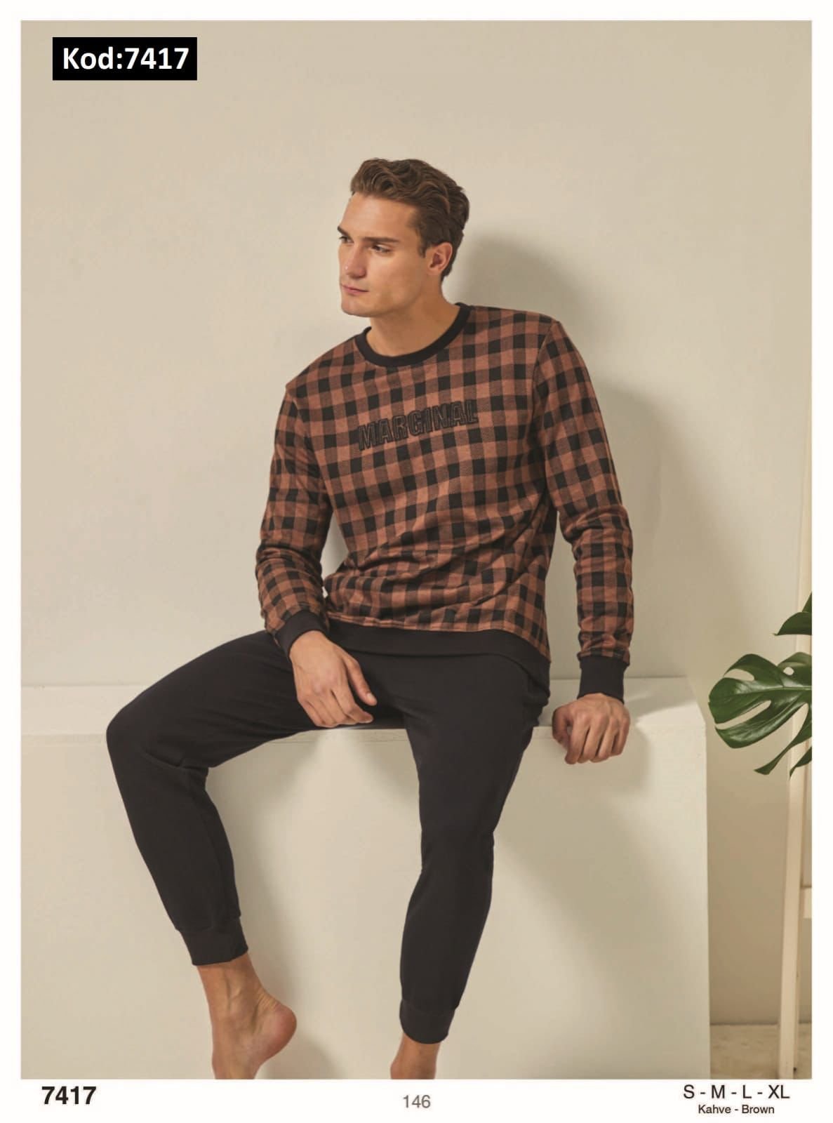 POLEREN 7417 ERKEK KIŞLIK PİJAMA TAKIM