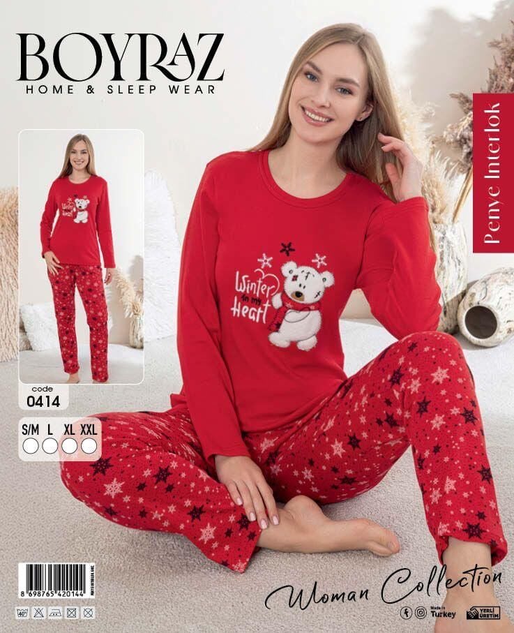 BOYRAZ 0414 BAYAN PENYE İNTERLOK PİJAMA TAKIMI