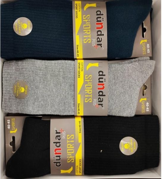 DÜNDAR 7101 ERKEK PLUS TENİS TABAN HAVLU ÇORAP