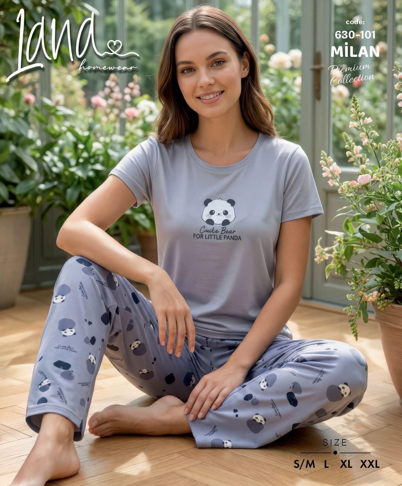 LANA 630-101 BAYAN MİLAN KISA KOL PİJAMA TAKIM