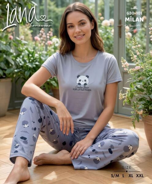 LANA 630-101 BAYAN MİLAN KISA KOL PİJAMA TAKIM