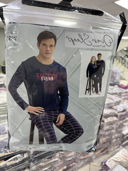 OVER SLEEP 2251 ERKEK EŞLİ YILBAŞI PİJAMA TAKIM