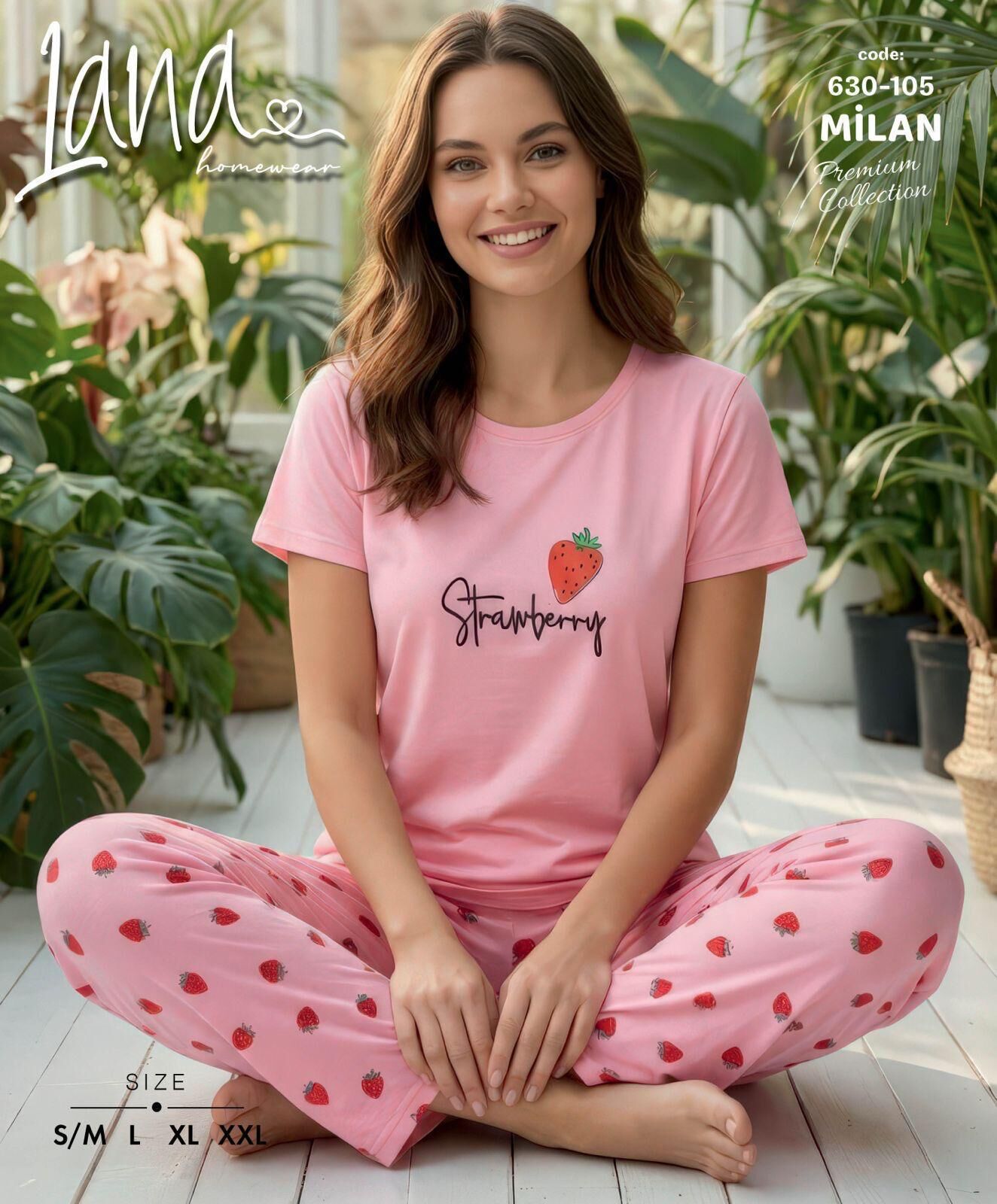 LANA 630-105 BAYAN MİLAN KISA KOL PİJAMA TAKIM