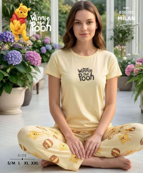 LANA 630-113 BAYAN MİLAN KISA KOL PİJAMA TAKIM