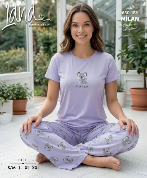 LANA 630-123 BAYAN MİLAN KISA KOL PİJAMA TAKIM