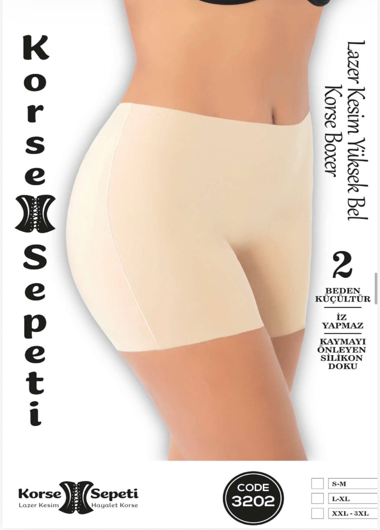 KORSE SEPETİ 3202 LAZER YÜKSEK BEL KORSE BOXER 5