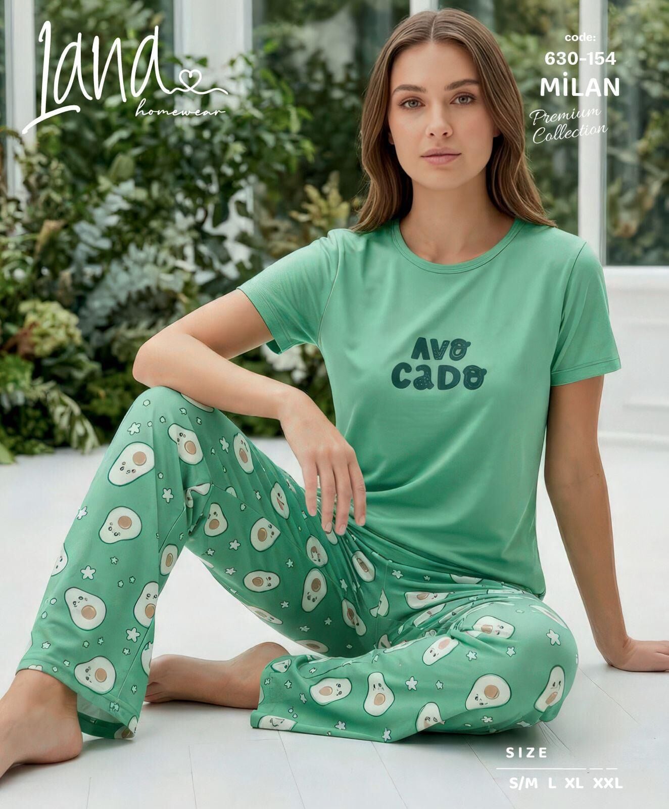 LANA 630-154 BAYAN MİLAN KISA KOL PİJAMA TAKIM