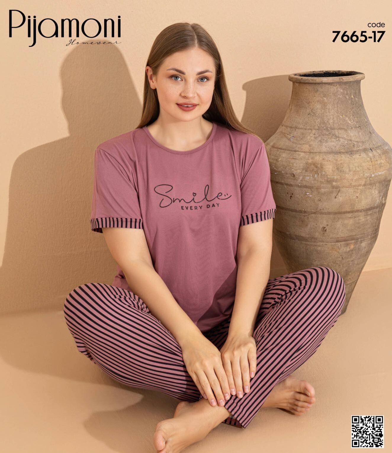 PİJAMONİ 7665-17 MİLAN BATTAL KISA KOL PİJAMA TK