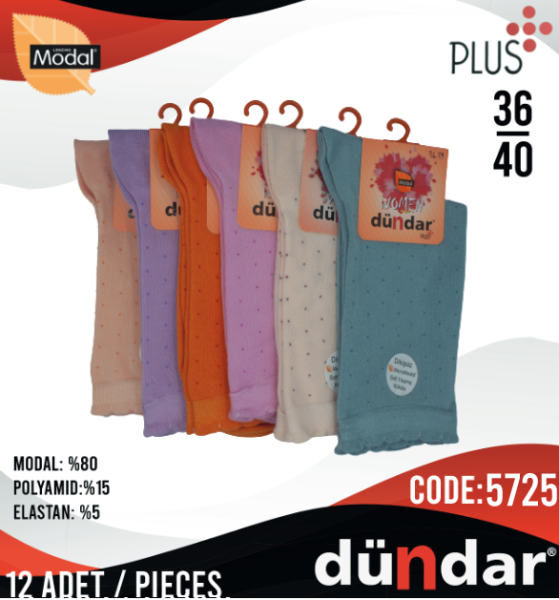 DÜNDAR 5725 BAYAN PLUS MODAL ÇORAP