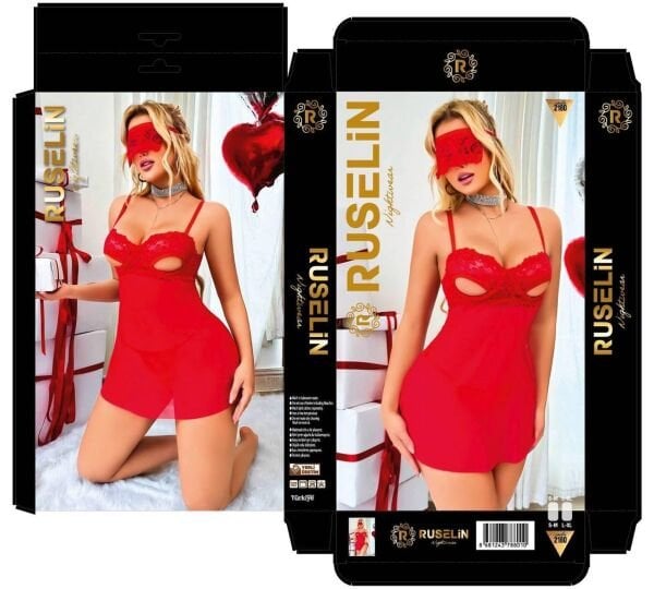 RUSELİN 2180 FANTAZİ KISA GECELİK 2 Lİ TAKIM