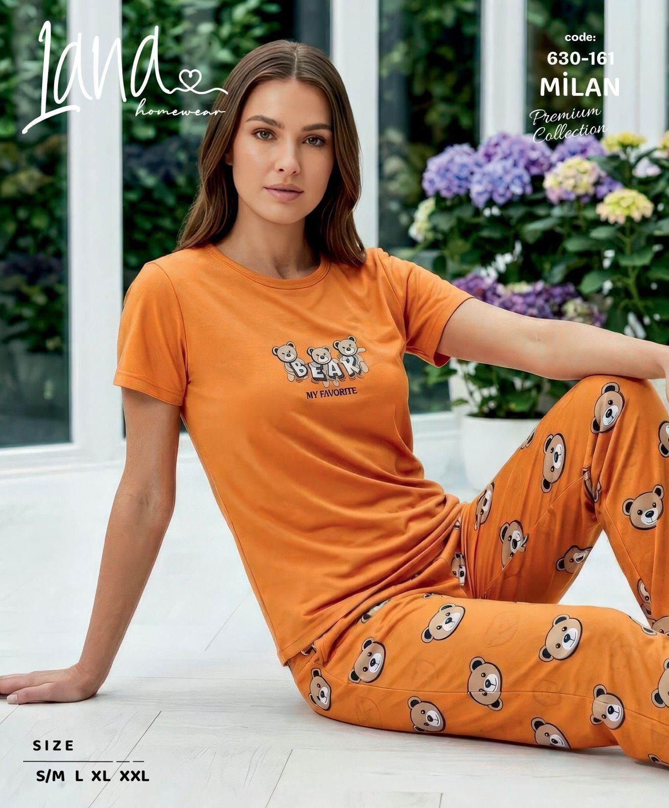 LANA 630-161 BAYAN MİLAN KISA KOL PİJAMA TAKIM