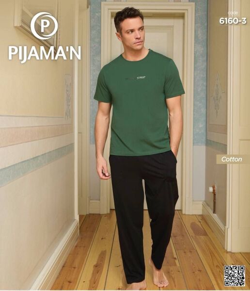 PİJAMAN 6160-3 ERKEK PENYE KISAKOL PİJAMA TAKIM