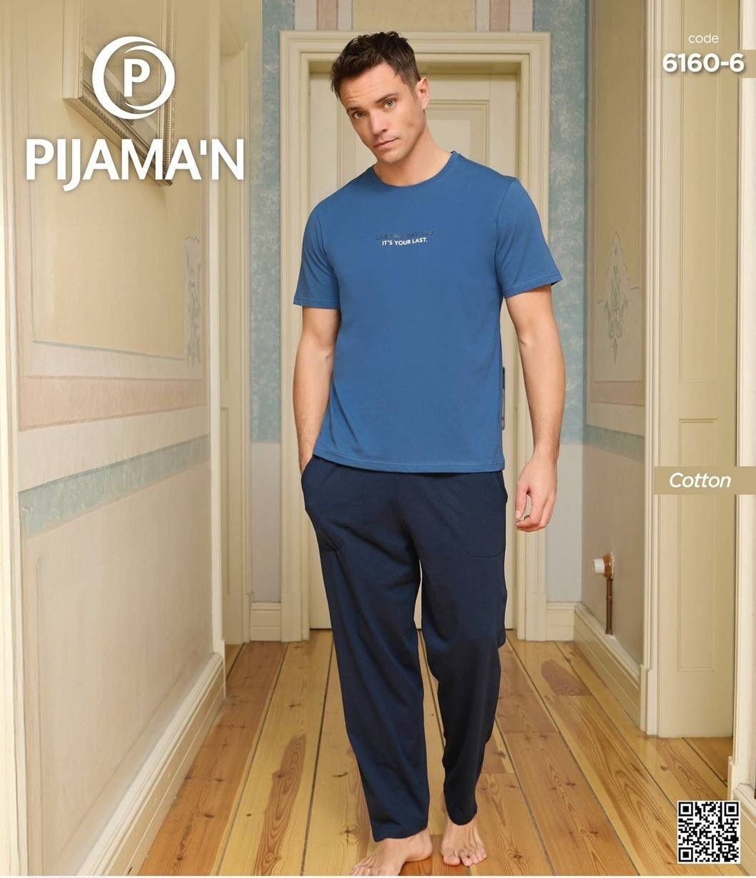 PİJAMAN 6160-6 ERKEK PENYE KISAKOL PİJAMA TAKIM