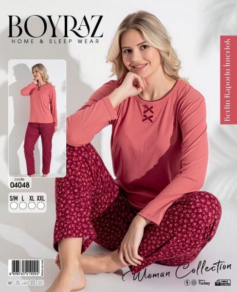 BOYRAZ 04048 BAYAN BERLİN İNTERLOK PİJAMA TAKIMI