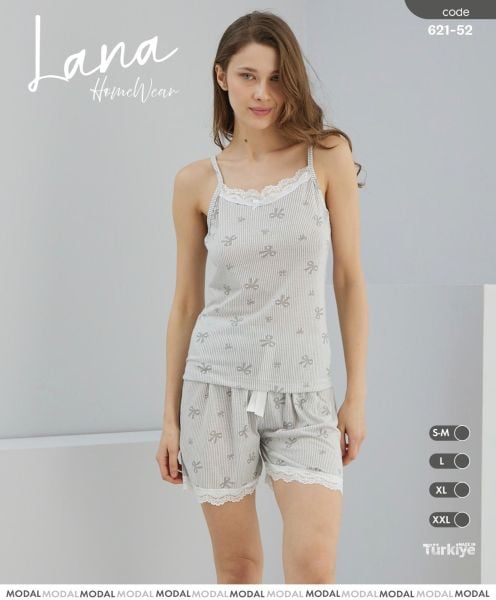 LANA 621-52 BAYAN RİNG İP ASKILI ŞORTLU TAKIM