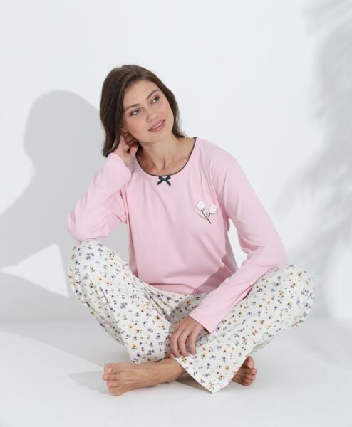 BOYRAZ 06027 BAYAN RAPORLU İNTERLOK PİJAMA TAKIMI