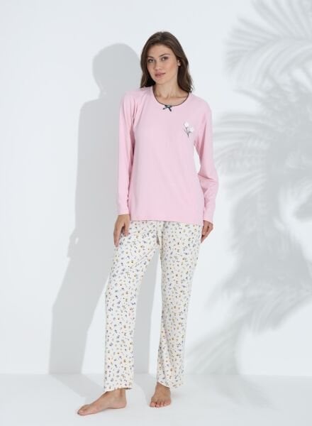 BOYRAZ 06027 BAYAN RAPORLU İNTERLOK PİJAMA TAKIMI