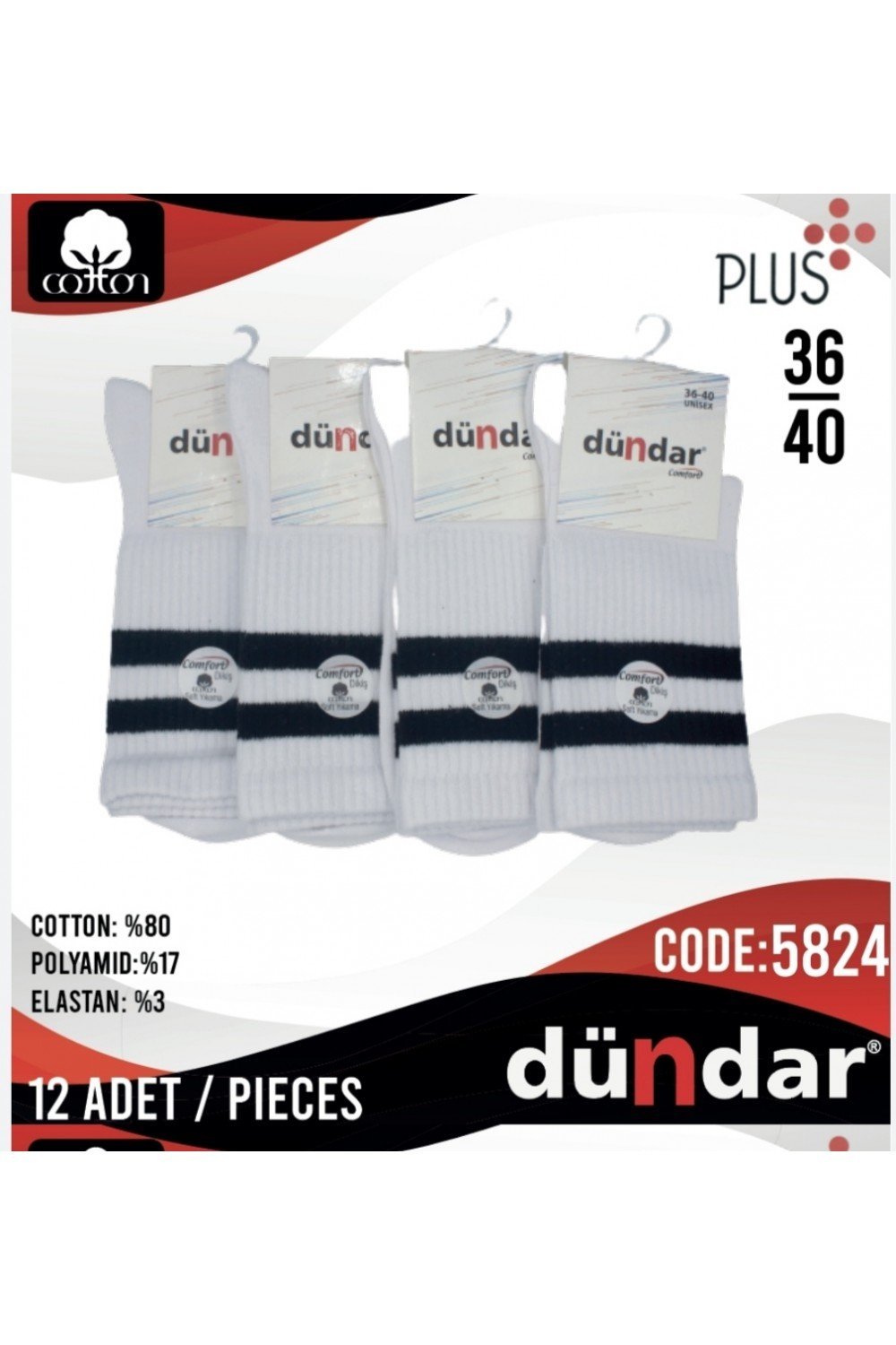 DÜNDAR 5824 UNİSEX CONFORT ÇORAP