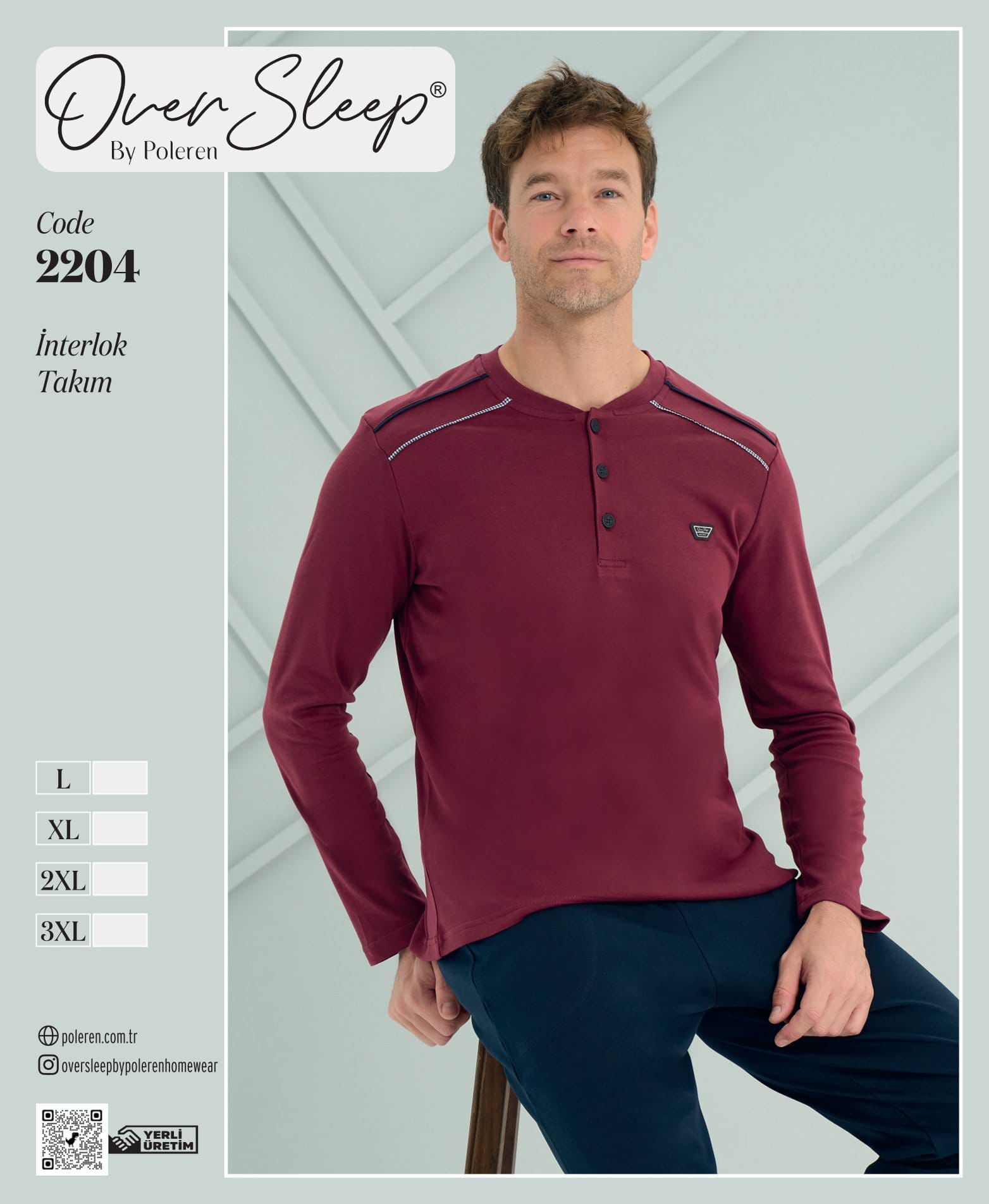 OVER SLEEP 2204 ERKEK İNTERLOK BATTAL PİJAMA TAKIM