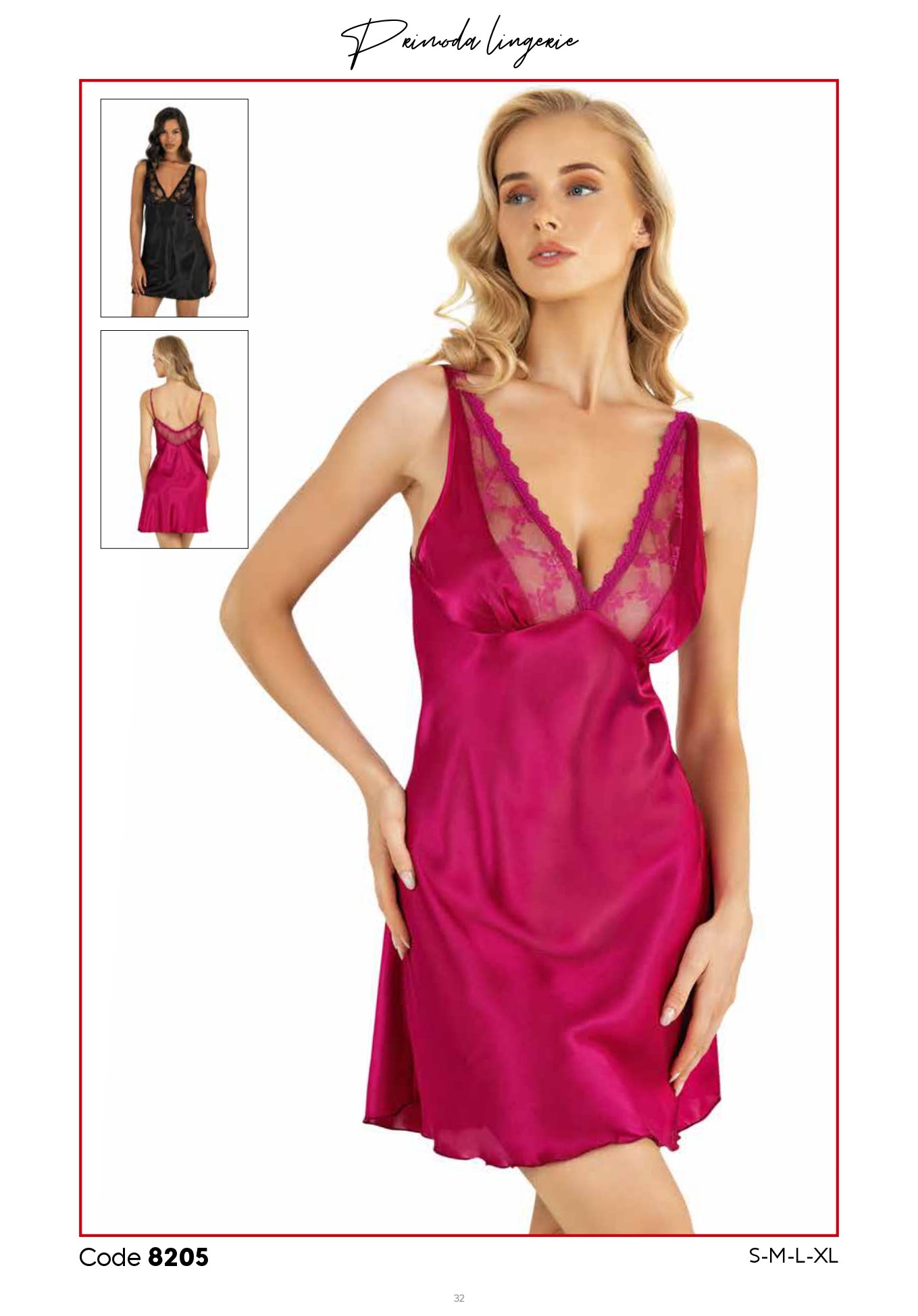 PRİMODA 8205 SATEN KISA GECELİK