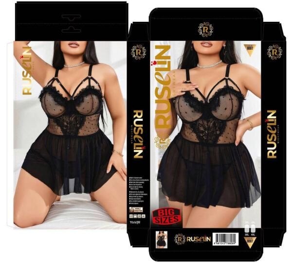 RUSELİN 8007 FANTAZİ BATTAL KOSTÜM SİYAH