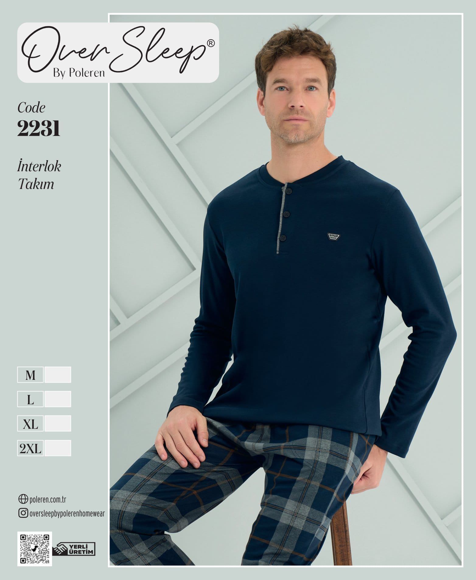 OVER SLEEP 2231 ERKEK İNTERLOK PİJAMA TAKIM