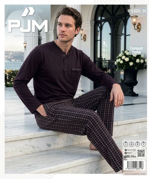 PJM 6800-36 ERKEK PENYE CEPLİ PİJAMA TAKIM