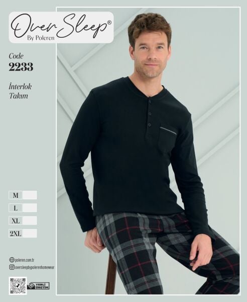 OVER SLEEP 2233 ERKEK İNTERLOK PİJAMA TAKIM