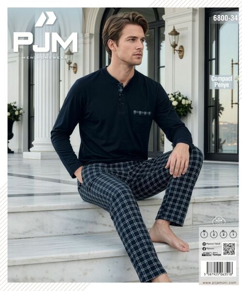 PJM 6800-34 ERKEK PENYE CEPLİ PİJAMA TAKIM