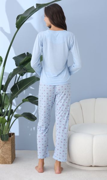 LİNDROS 60003 POLİVİSKON PİJAMA TAKIM