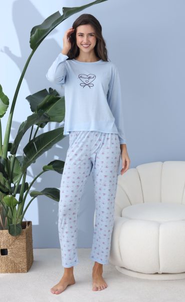 LİNDROS 60003 POLİVİSKON PİJAMA TAKIM