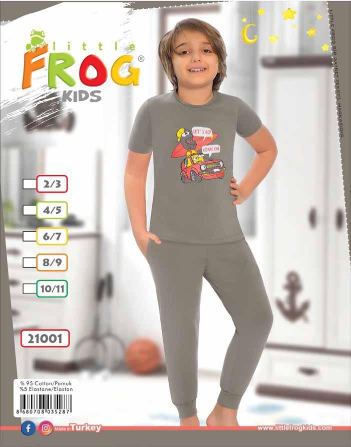 FROG 21001 ERKEK ÇOCUK KISA KOL PİJAMA TK 3-11 YŞ