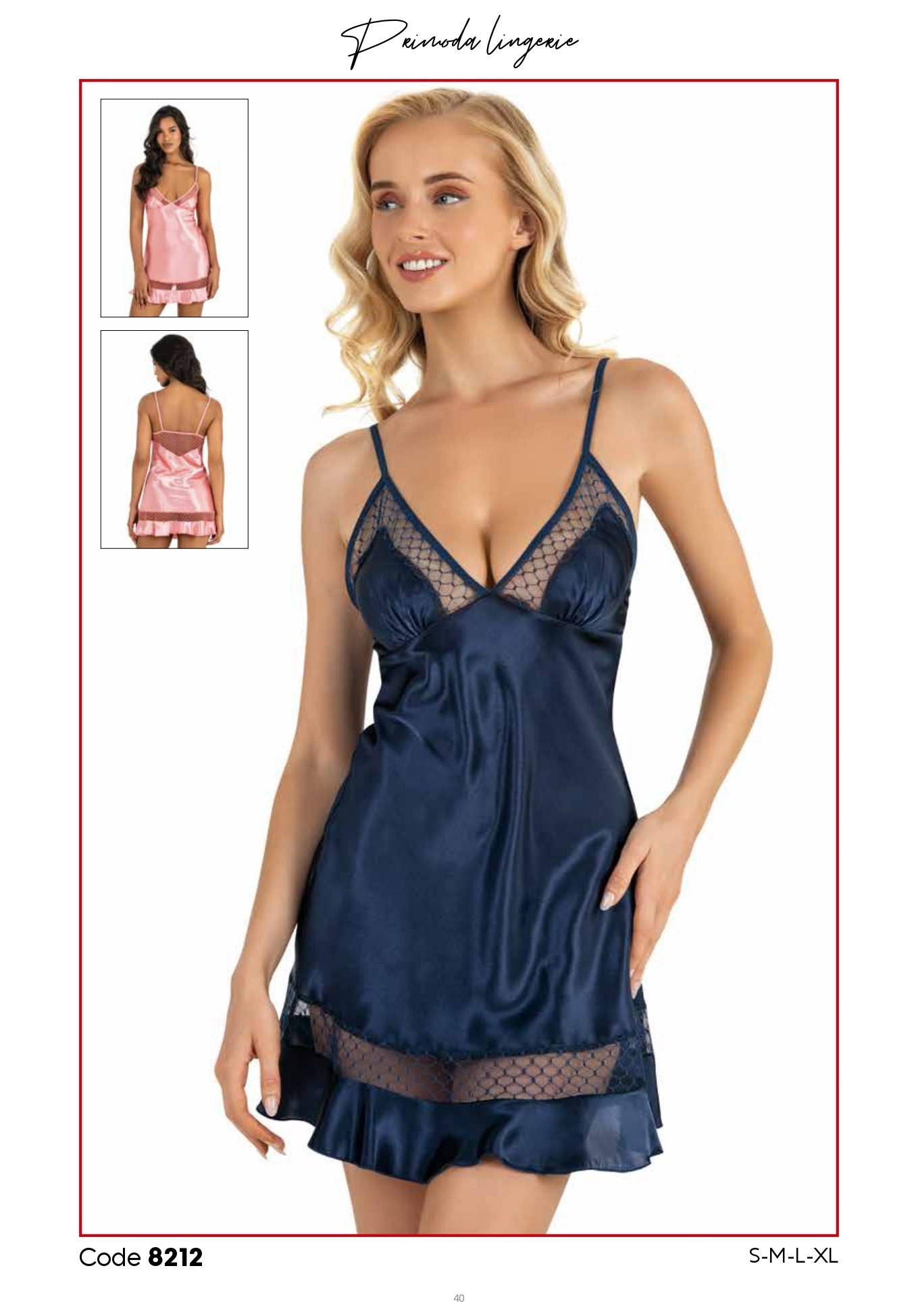 PRİMODA 8212 SATEN KISA GECELİK