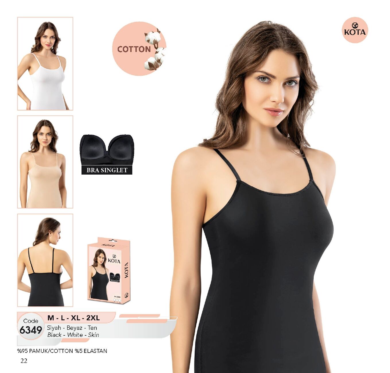 KOTA 6349 BAYAN PEDLİ İP ASKI ATLET 2XL
