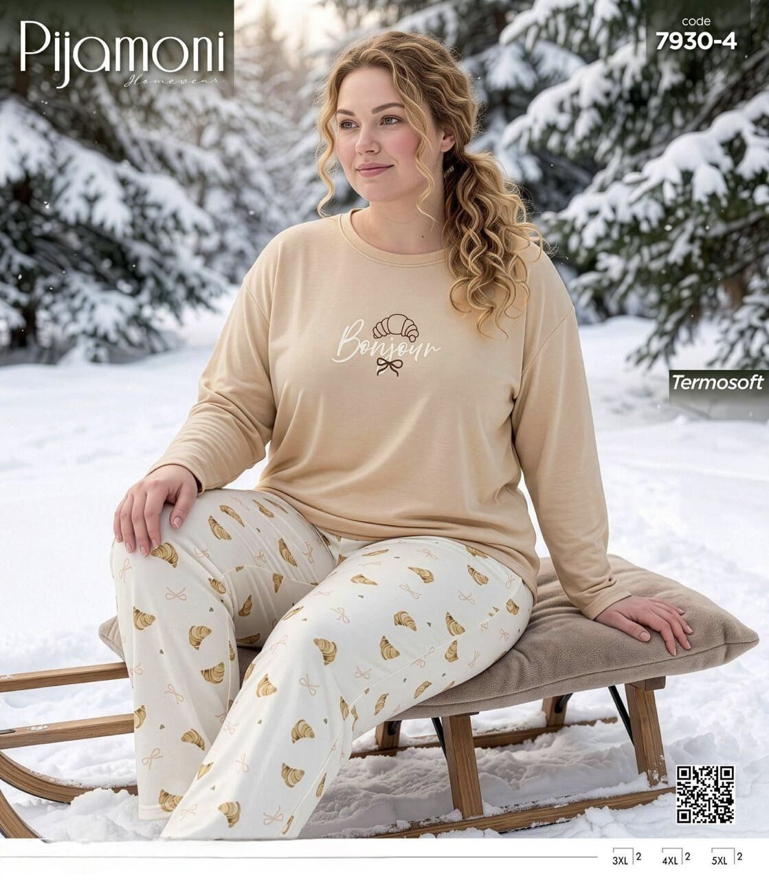PİJAMONİ 7930-4 BAYAN TERMOSOFT BATTAL PİJAMA TK