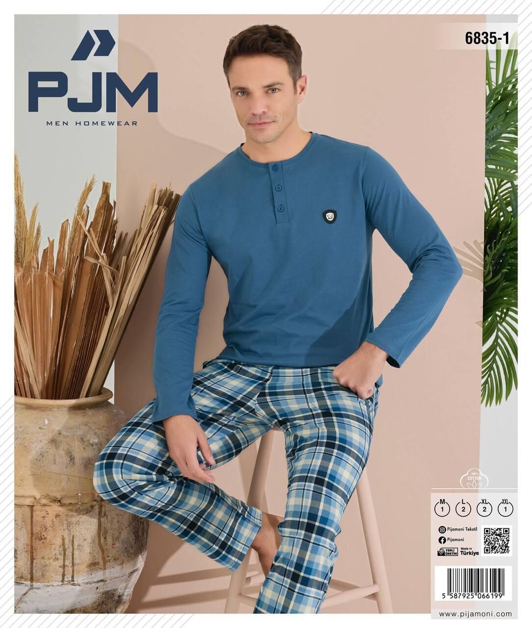 PJM 6835-1 ERKEK PENYE ARMALI PİJAMA TAKIM