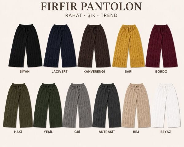 ARSTİL BAYAN FIRFIRLI BATTAL PANTOLON