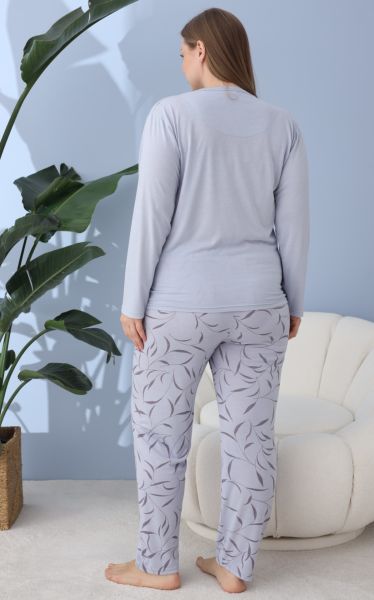 LİNDROS 60104 POLİVİSKON BATTAL PİJAMA TAKIM