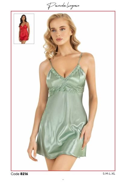 PRİMODA 8216 SATEN KISA GECELİK