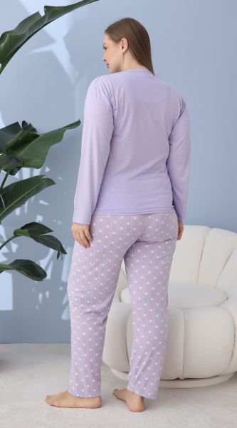 LİNDROS 60105 POLİVİSKON BATTAL PİJAMA TAKIM