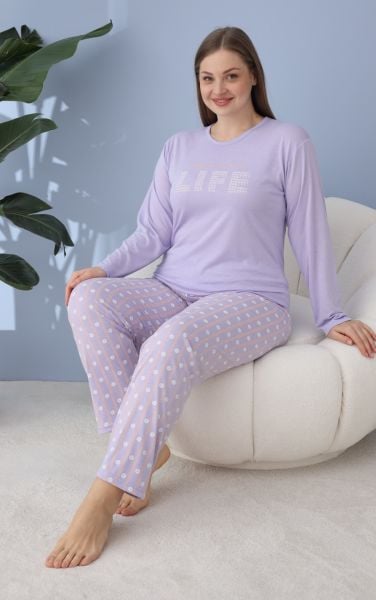 LİNDROS 60105 POLİVİSKON BATTAL PİJAMA TAKIM