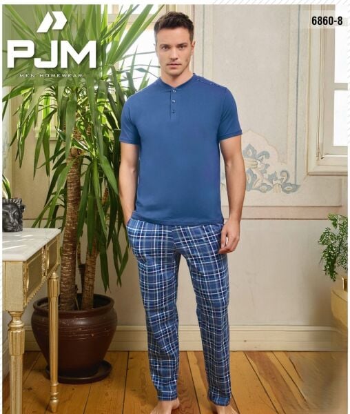 PJM 6860-8 ERKEK PENYE KISA KOL PİJAMA TAKIM