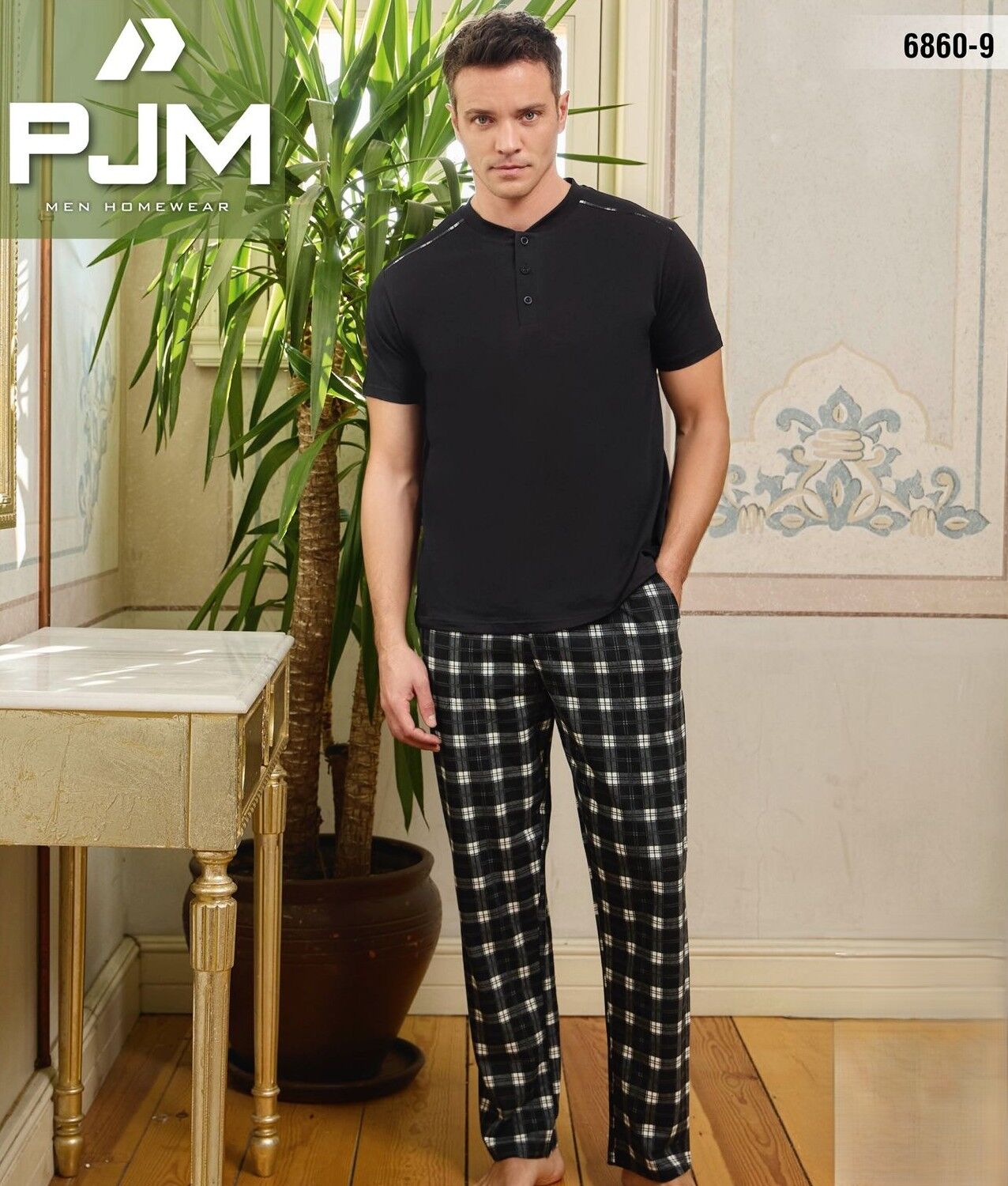 PJM 6860-9 ERKEK PENYE KISA KOL PİJAMA TAKIM
